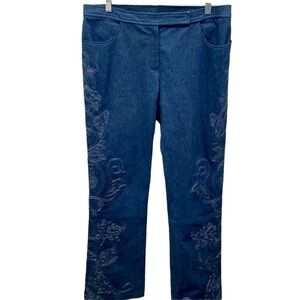 St. John Couture Embroidered Legs Jeans